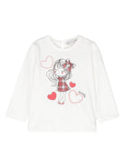 T-shirt bianca per neonata con stampa grafica con cuore Monnalisa 31D624 4203 0001 MONNALISA 
