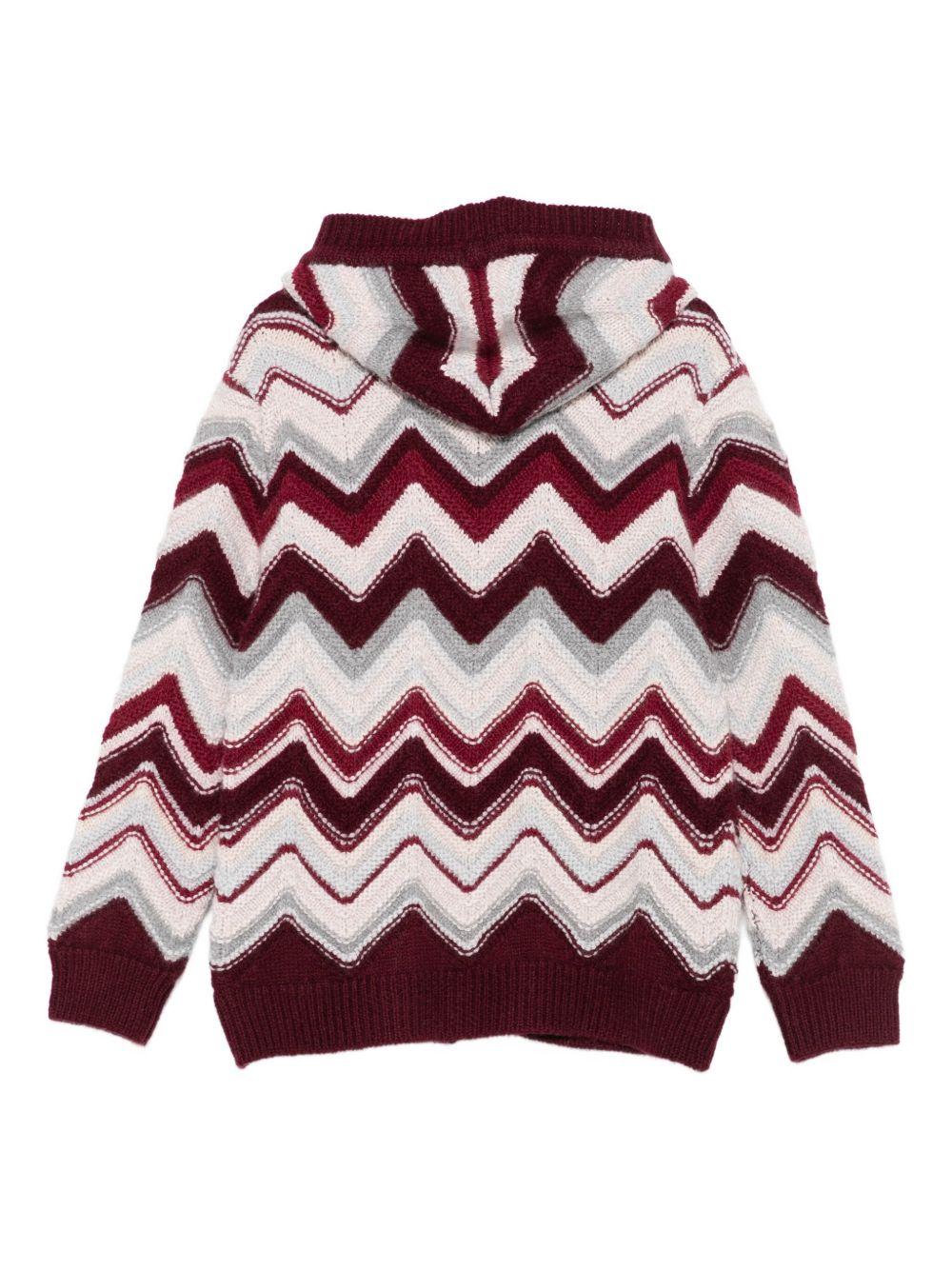 Cardigan per bambino Missoni Kids rosso con motivo a zigzag MX2P70 W0078 998 MISSONI KIDS 