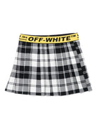 Gonna per bambina Off-White Kids bianco e nero con motivo a quadri OGCC02AF25FAB001 1018 OFF WHITE KIDS 