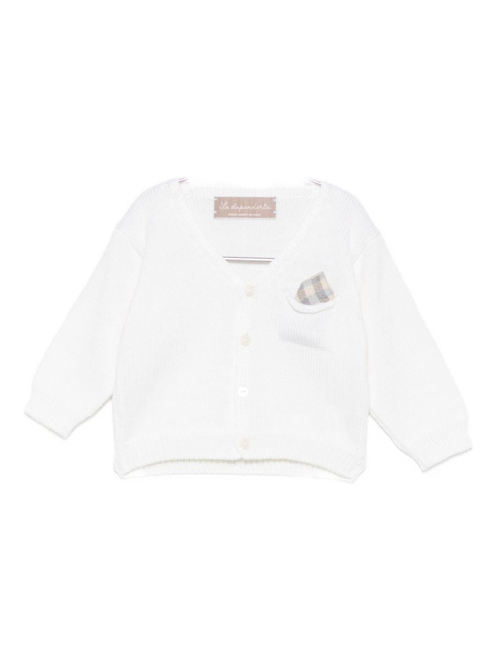 Cardigan per neonato La Stupenderia beige con scollo a V 1WCCR21 800Y21 LA STUPENDERIA 