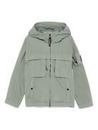 Giacca per bambino C.P. Company Kids grigio con applicazione CUS010L3C00 31870 C.P.COMPANY KIDS 