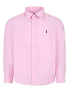 Camicia per bambino POLO RALPH LAUREN KIDS rosa in lino 322967600 002 Ralph Lauren kids 