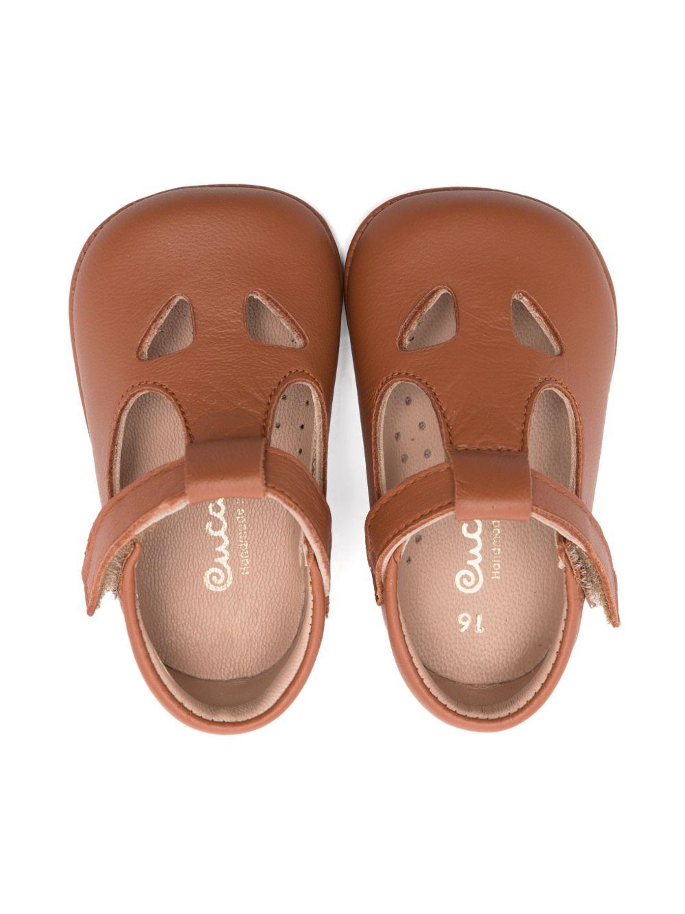 Scarpe primi passi per neonata Eli1957 marrone con soletta in pelle con logo 0375AL CUERO ElI 