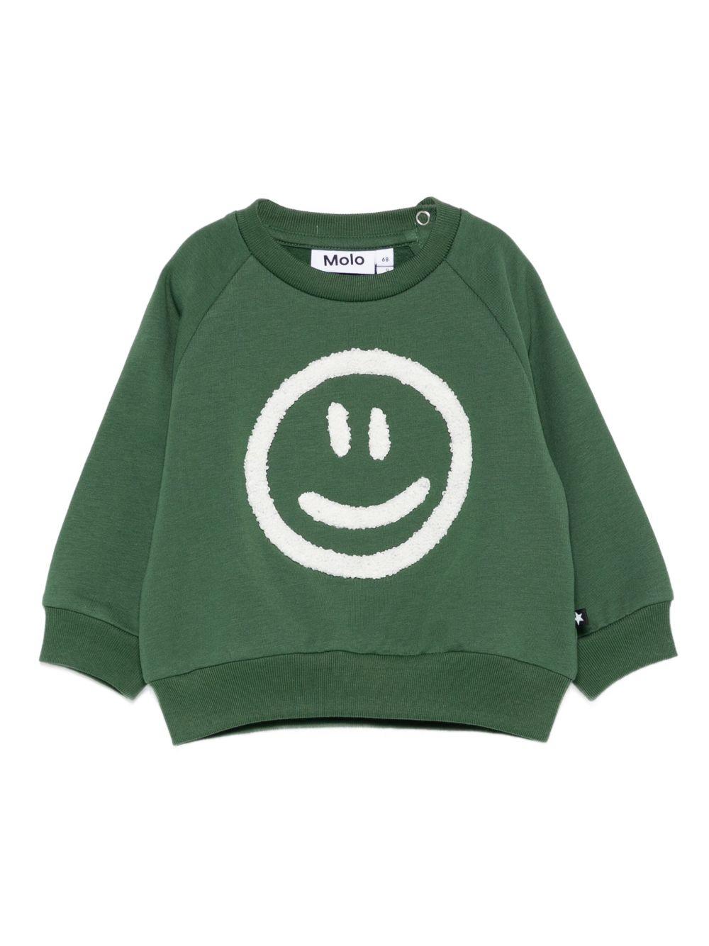 Felpa per neonato Molo verde con motivo a stampa 6W25J206 5533 MOLO 