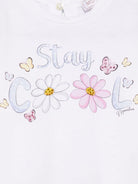 T-shirt per neonata Monnalisa bianco Stay Cool con stampa 39E611 5002 0099 MONNALISA 
