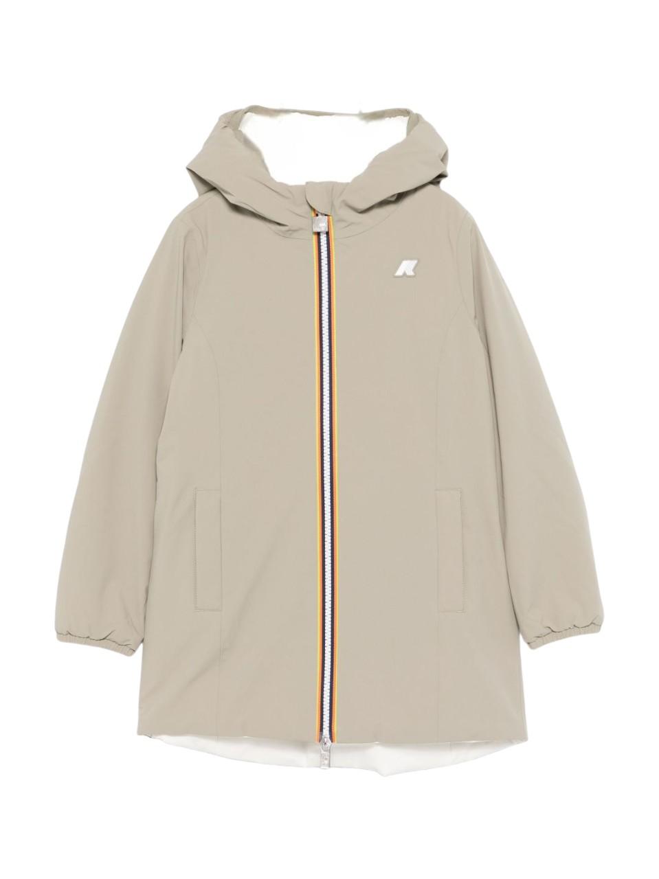 Giubbino per bambino K-Way Kids beige con cappuccio e cerniera K11517W B2M K-WAY KIDS 