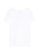 T-shirt per bambini Moschino Kids bianca con logo a spirale sul davanti HXM058LAA02 10101 MOSCHINO KIDS 