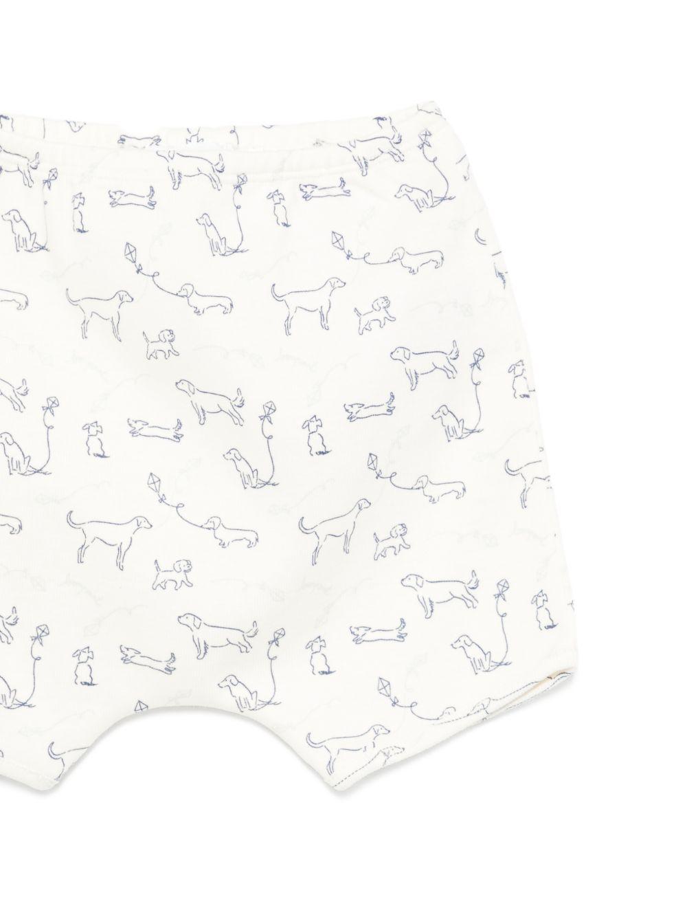 Set Fanilo t-shirt e shorts per neonati Bonpoint beige con stampa cagnolino S06ONIK00012 676 BONPOINT 