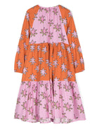 Abito per bambina Stella McCartney Kids Bright Stars arancione e rosa con grafica TV1C10 Z2083 403MC STELLA McCARTNEY KIDS 