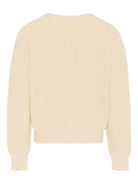 Maglione per bambino MSGM Kids bianco con logo a contrasto sul davanti F5MSJUJP090 013 MSGM KIDS 