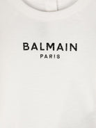 T-shirt con logo per neonato Balmain Kids bianco con orlo dritto BV8500 Z0057 102NE BALMAIN KIDS 