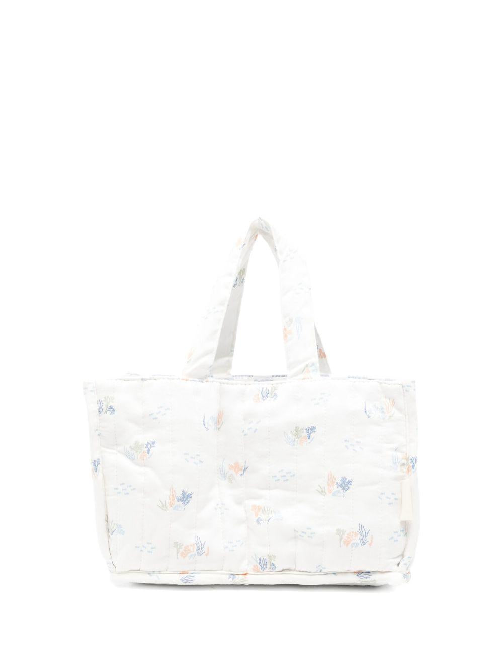 Borsa fasciatoio per neonati Avery Row bianco trapuntata con stampa grafica NCACOA COASTILINES AVERY ROW 