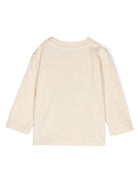 T-shirt per neonati Moschino Kids beige a maniche lunghe con stampa logo MOO00RLAA36 20404 MOSCHINO KIDS 