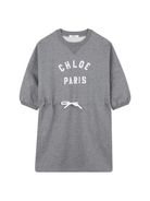 Abito per bambina Chloé Kids grigio con logo sul davanti C20617 A46 CHLOE' KIDS 