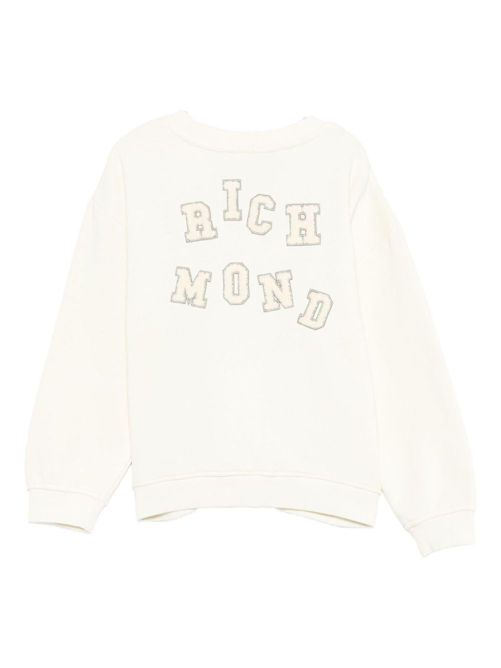 Felpa per bambina John Richmond Junior bianca con stampa logo RBA25122FE ICICLE JOHN RICHMOND JUNIOR 