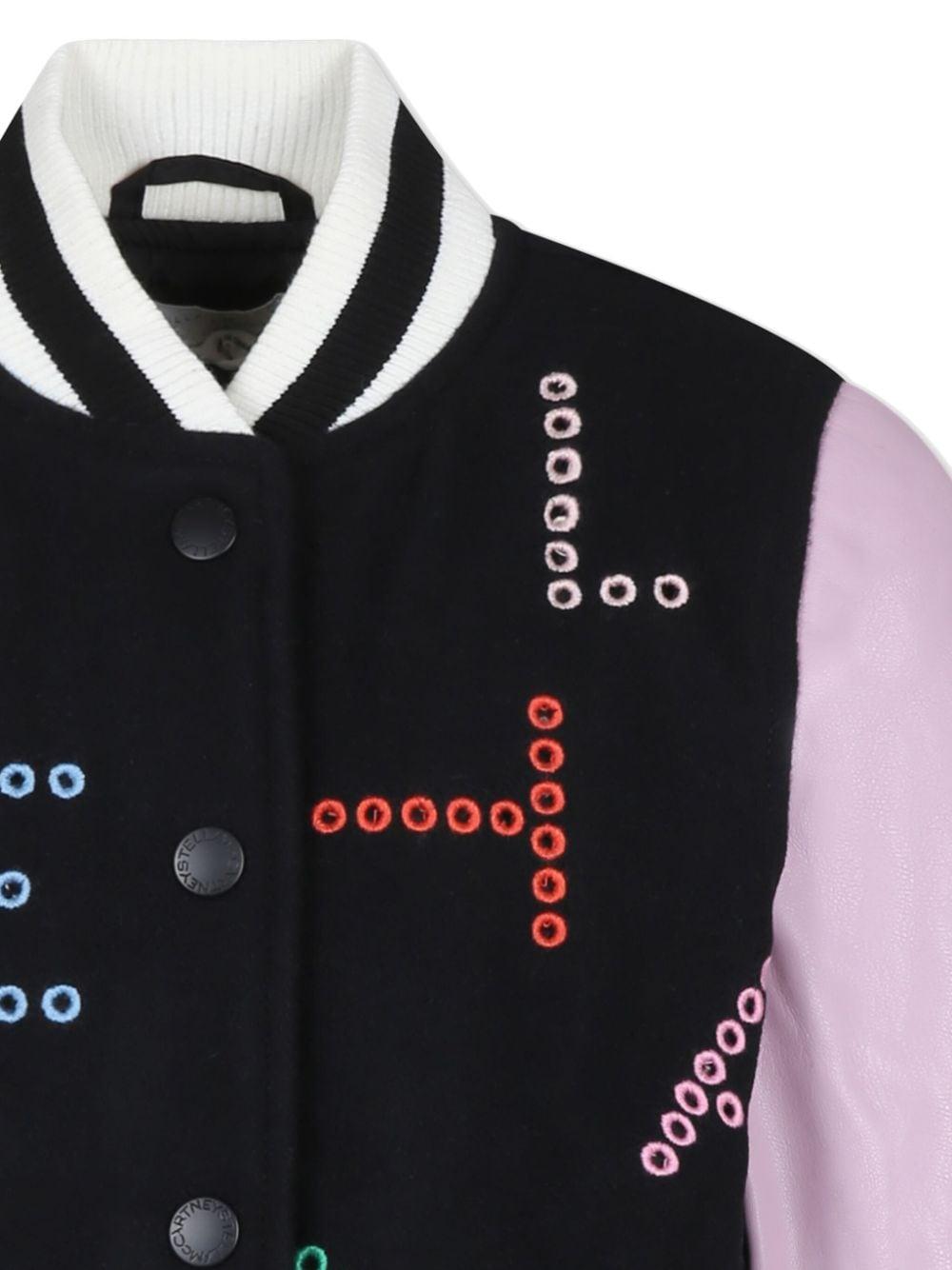 Bomber per bambina Stella McCartney Kids nero con ricamo TV2C27 Z2101 930EM STELLA McCARTNEY KIDS 