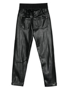 Pantaloni con banda logo per bambino John Richmond Junior nero con vita elasticizzata RGA24093LE BLACK JOHN RICHMOND JUNIOR 
