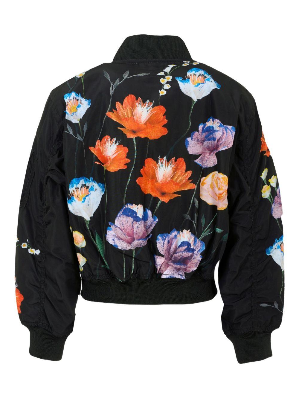 Bomber Hedia per bambina Molo nero con fantasia floreale 5W25M401 9633 MOLO 