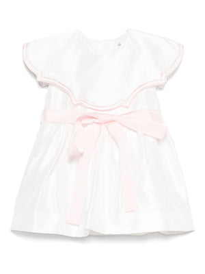 JESURUM BABY Elettra white baby girl dress with bow detail