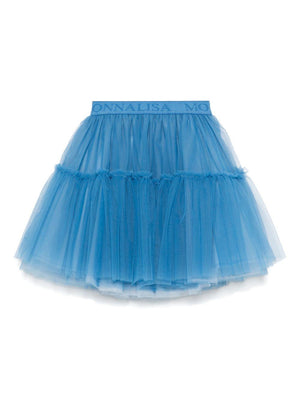 Blue Monnalisa print tutu for girls with flared cut