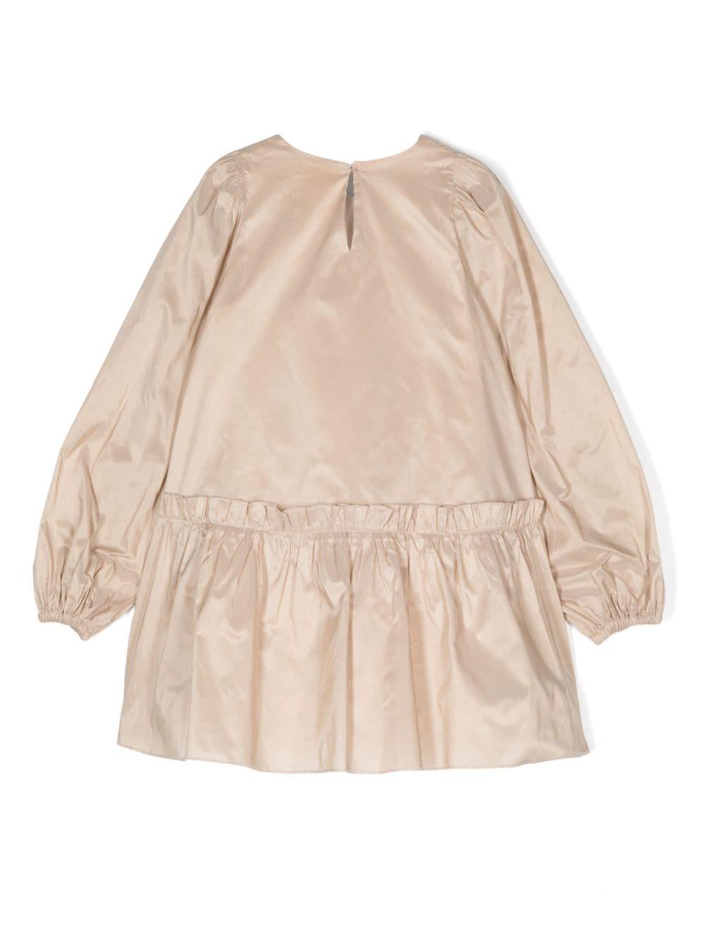 Abito corto per bambina Douuod Kids beige con ruches DV1B00 S0186 165 DOUUOD 