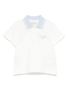 Polo baby per neonato Fendi Kids bianco con orlo dritto BMI257 AVP F1RAX FENDI KIDS 