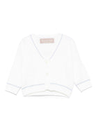 Cardigan per neonata La Stupenderia bianco con bottoni in maglia 1WCCR61. 800-804 LA STUPENDERIA 