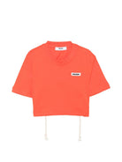 T-shirt per bambina MSGM Kids rossa con logo applicato S6MSJGTH179 MS074 MSGM KIDS 