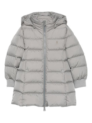 Herno Kids grey padded jacket for girls with hood
