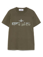 T-shirt con stampa per bambino Stone Island Junior verde K1S162100010S0150 V0054 STONE ISLAND JUNIOR 