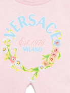 T-shirt per neonata Versace Kids rosa con stampa logo 10185481A13080 2PR00 VERSACE KIDS 