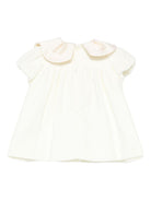 Abito per neonata La Stupenderia bianco con colletto arricciato 1CBAB08 V02S37 LA STUPENDERIA 