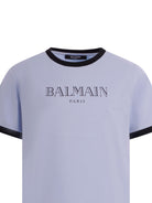 T-shirt per bambino Balmain Kids azzurra con stampa del logo sul davanti BY8P41 Z3672 652NE BALMAIN KIDS 