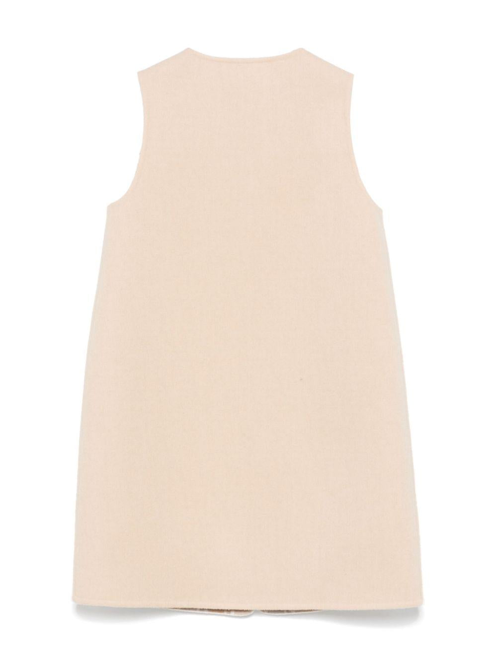 Abito per bambina Fendi Kids beige con apertura anteriore e tasche logate JFB722 A8DO F1P2N FENDI KIDS 