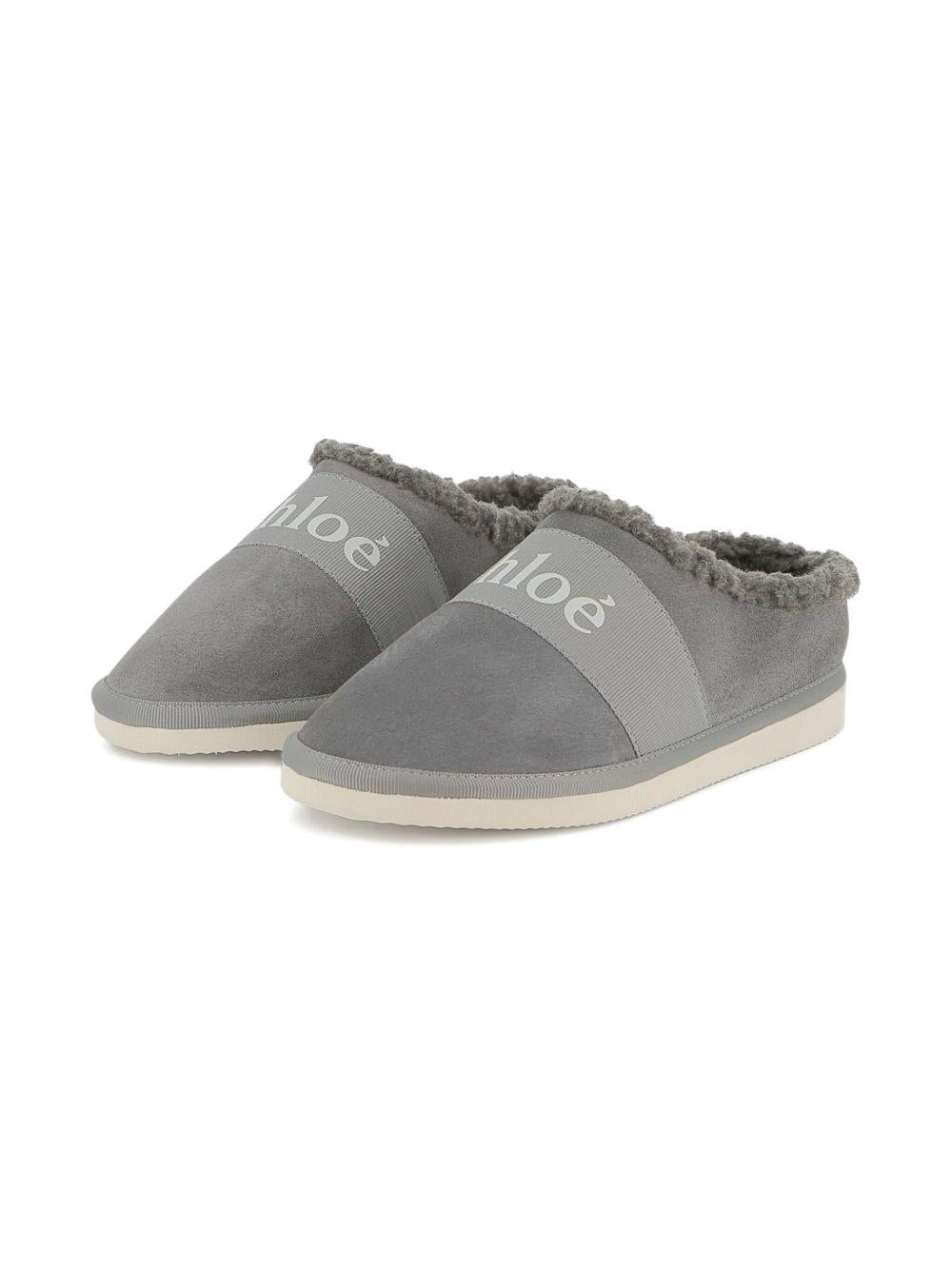 Slippers per bambina Chloé Kids grigie con scritta con logo C20692 047 CHLOE' KIDS 