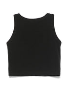 Canotta per bambina John Richmond Junior nero con logo con strass RGP25204CN BLACK JOHN RICHMOND JUNIOR 
