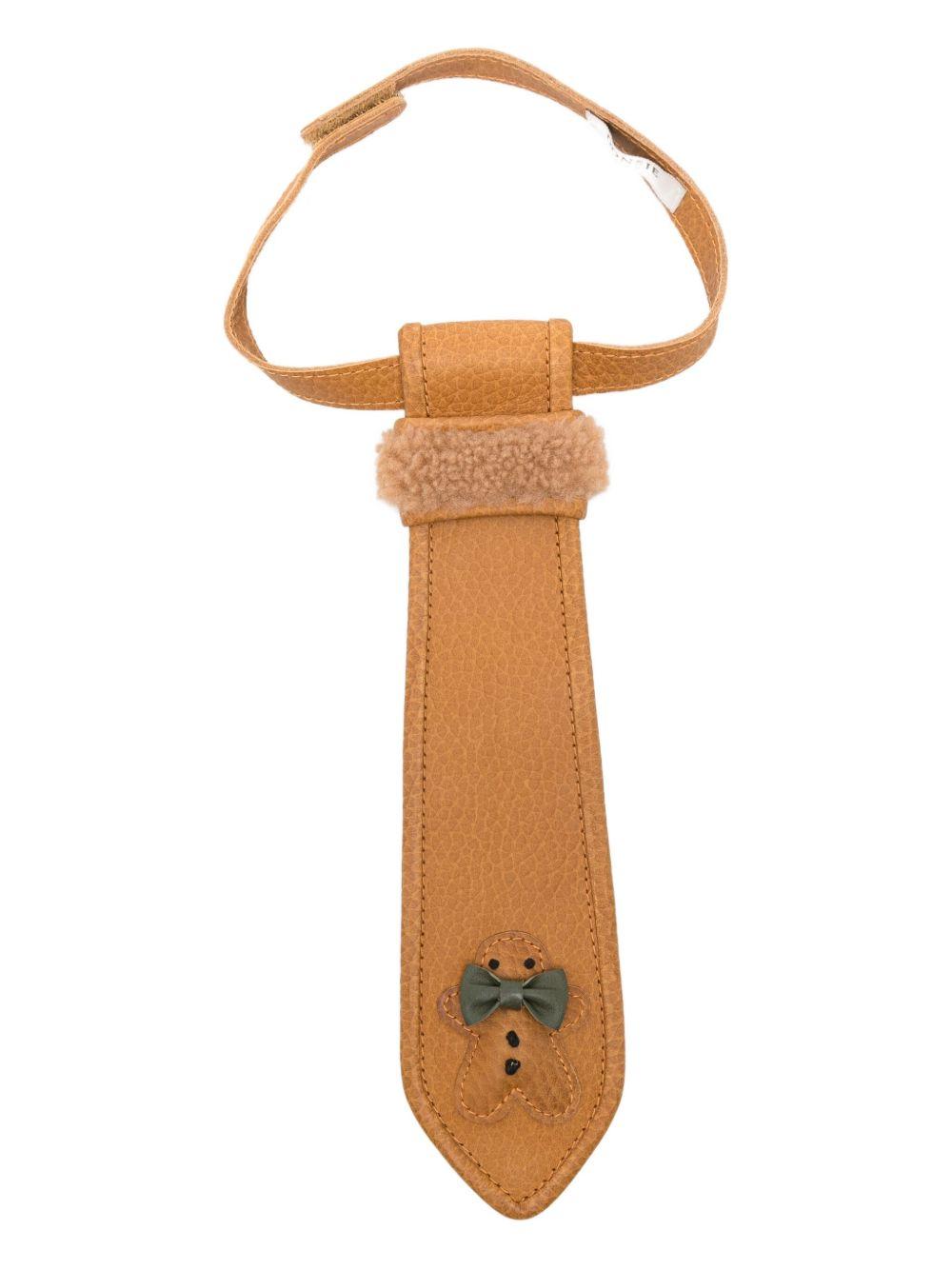Cravatta per bambino Dosje marrone  con decorazione a forma di biscotto pan di zenzero 6026401 FP067 DONSJE 