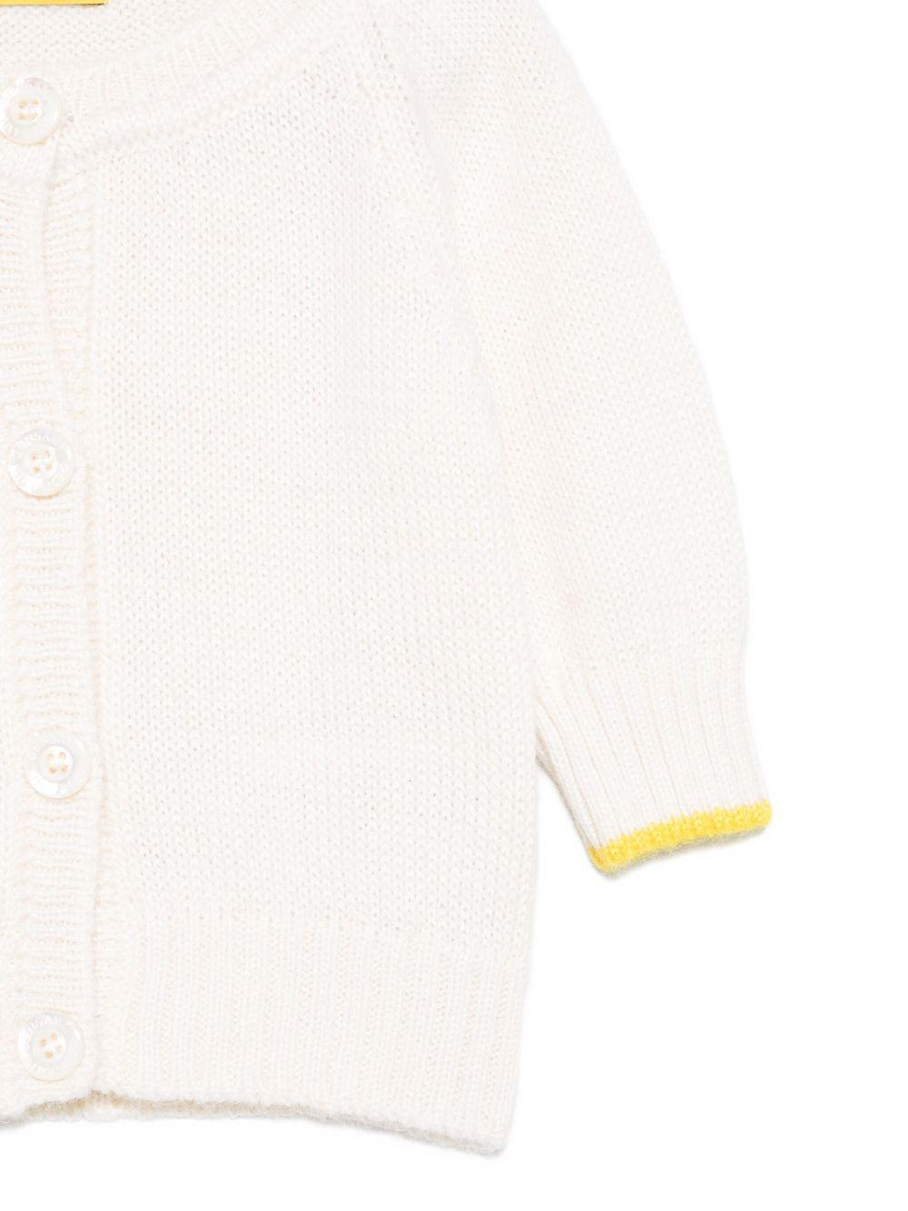 Cardigan per neonati Gensami Kids bianco con chiusura frontale con bottoni CAR-BASIC-WP OFF WHITE GENSAMI 