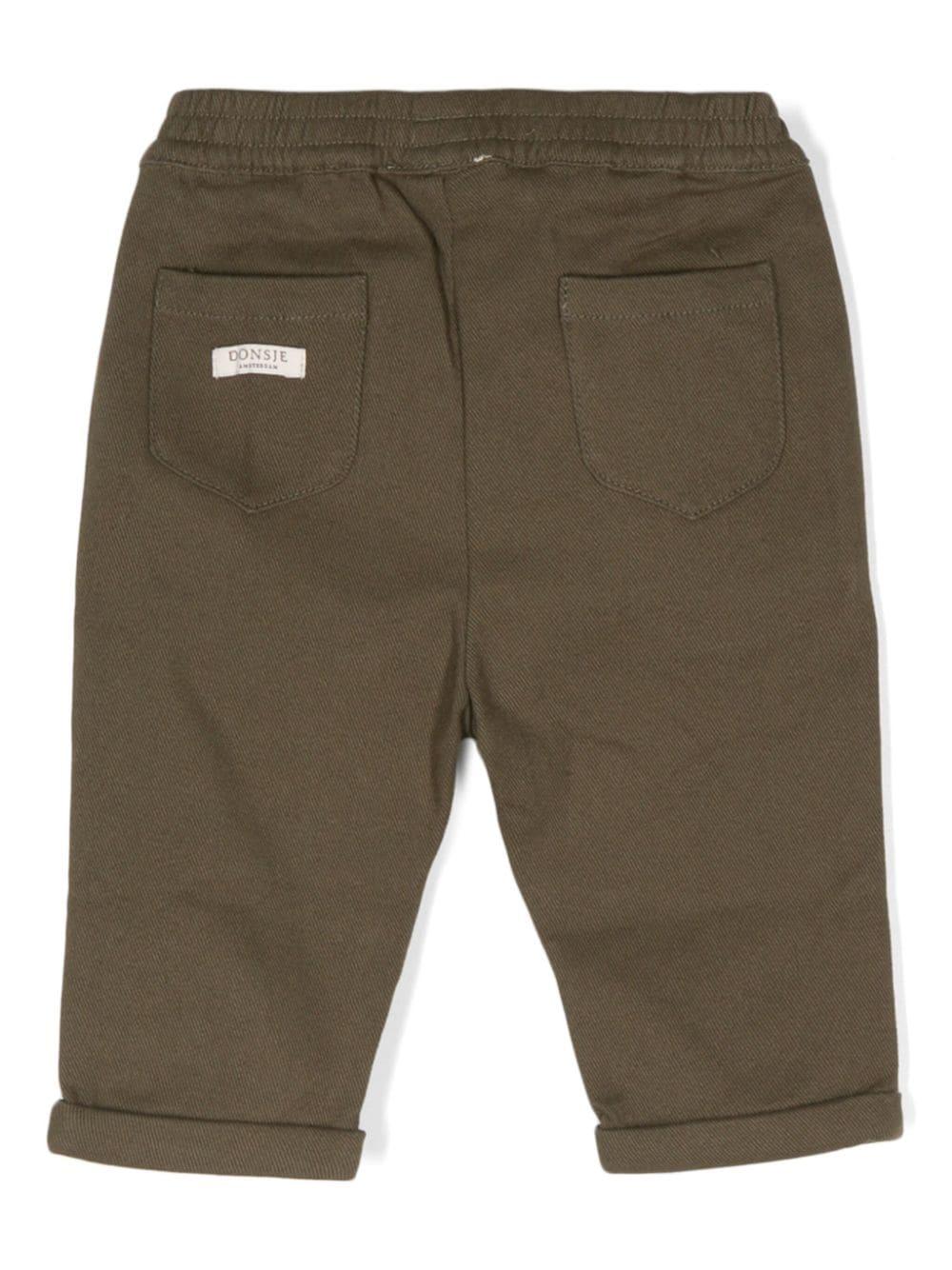 Pantalone verde militare per neonato con logo sul retro Donsje 4089500NB 00081 DONSJE 