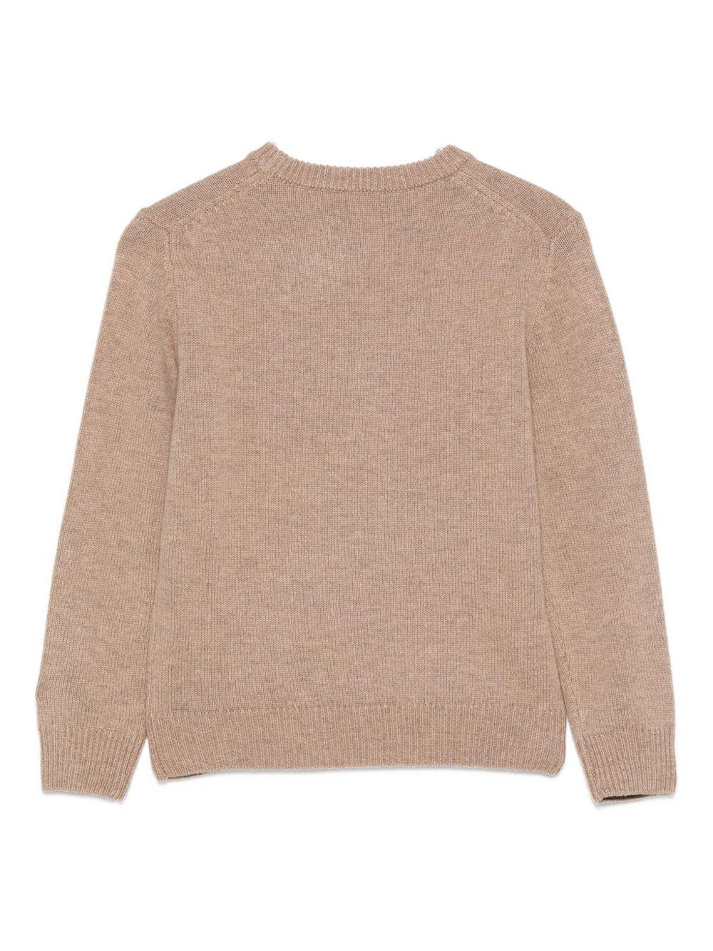 Maglione per bambino MC2 Saint Barth Kids x Trudi beige con ricamo Panda sul davanti DOU0001 00078I MC2 ST. BARTH KIDS 