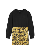 Abito con stampa barocca per bambina Versace Kids multicolor con girocollo 10163401A11438 2B130 VERSACE KIDS 