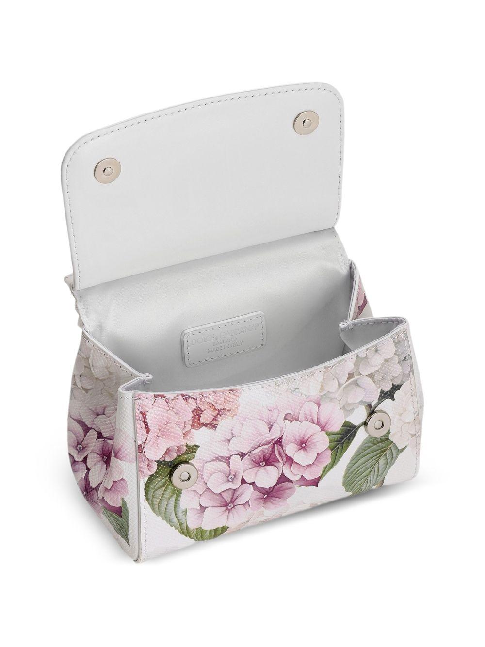 Borsa Sicily mini per bambina Dolce & Gabbana Kids bianca con stampa a fiori EB0003 AX811 HA5XG DOLCE & GABBANA KIDS 