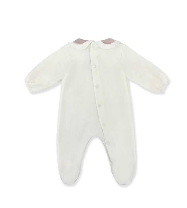 Tutina per neonata La Stupenderia bianca con dettagli rosa 1TBTT12 K40L23 LA STUPENDERIA 