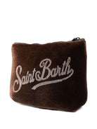 Pochette per bambina MC2 Saint Barth kids marrone con logo in paillettes ALI0014 00245I MC2 ST. BARTH KIDS 