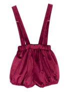 Shorts per bambina A'lapage rossi con bretelle e fiocco AL32B BORDEAUX A'LAPAGE 