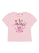 T-shirt Teddy Bear per neonato Moschino Kids rosa con girocollo MIM02BLBA10 50209 MOSCHINO KIDS 