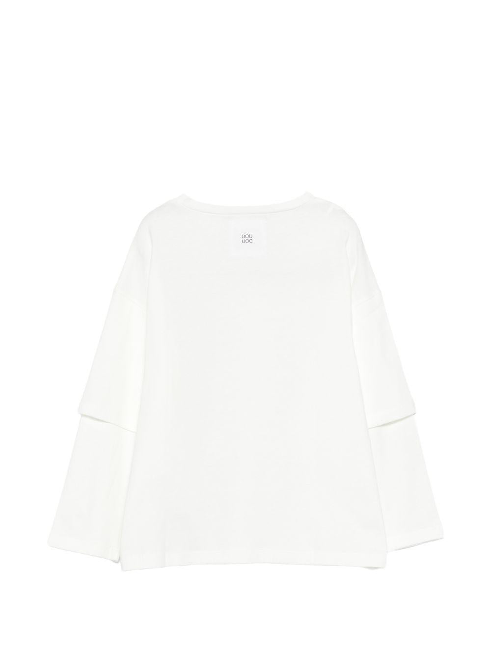 T-shirt per bambina Douuod Kids bianca con stampa grafica DY8P51 Z3708 101 DOUUOD 