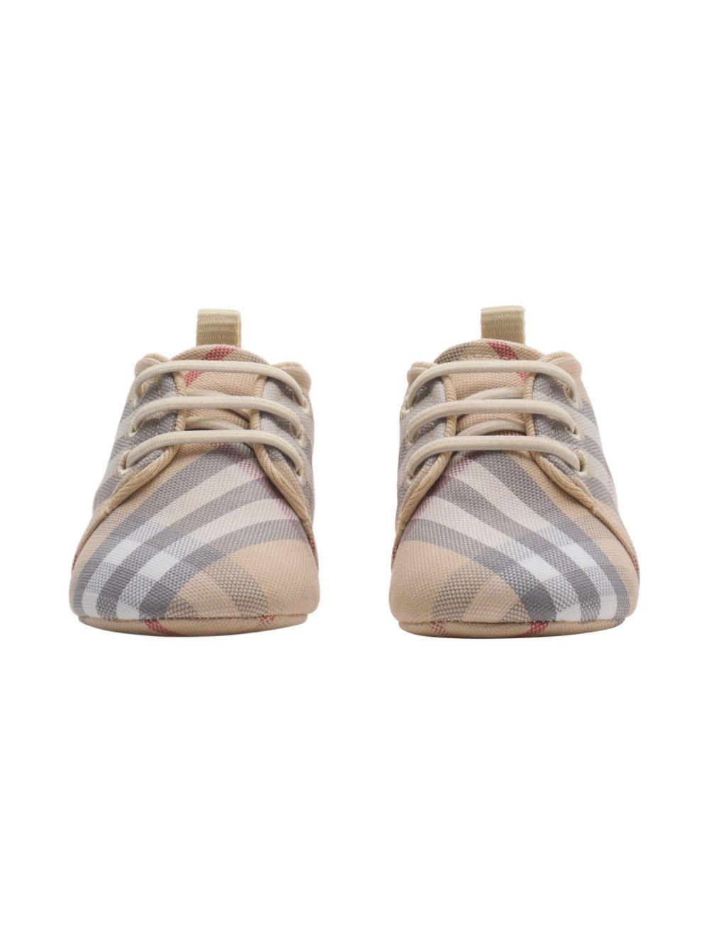 Scarpine primi passi per neonata Burberry Kids beige a quadri 8108372 A2205 BURBERRY KIDS 