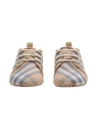 Scarpine primi passi per neonata Burberry Kids beige a quadri 8108372 A2205 BURBERRY KIDS 