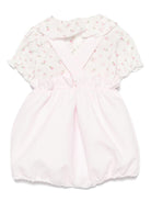 Set top e shorts per neonata La Stupenderia rosa a fiori con cinturini con bottone TBCT58 P07 LA STUPENDERIA 